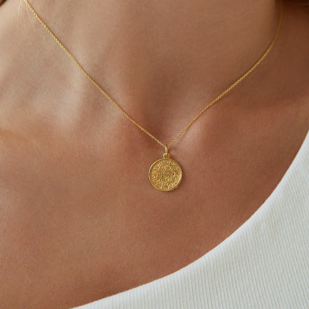 Necklace "Greek coin" 925 Silver (gold-coated)