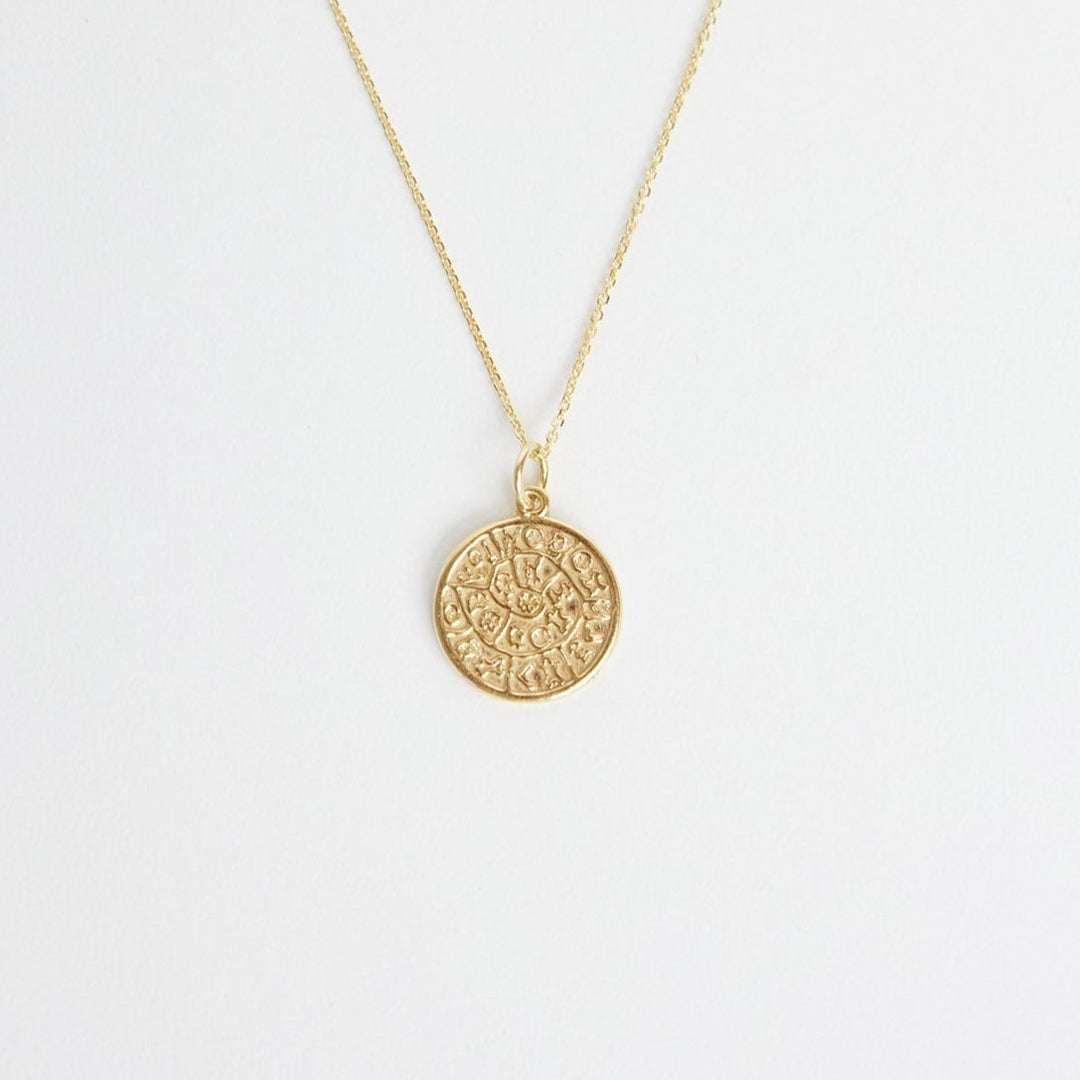 Necklace "Greek coin" 925 Silver (gold-coated)